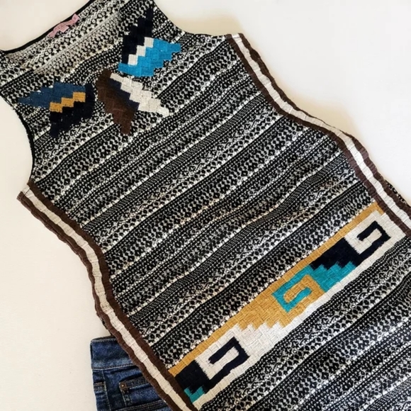 CALYPSO ST. BARTH - Tweed Embroidered Boho Tunic Size Small - Picture 10 of 15